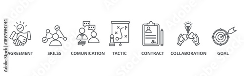 Negotiation banner web icon vector illustration concept	