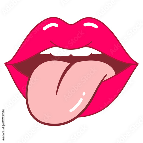 Stylized Tongue Stick Out Illustration