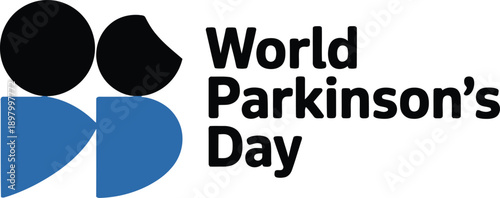 World parkinson's day logo with abstract human figures
