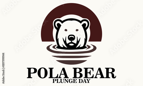 polar bear plunge day logo icon. polar bear plunge day illustration vector background.
