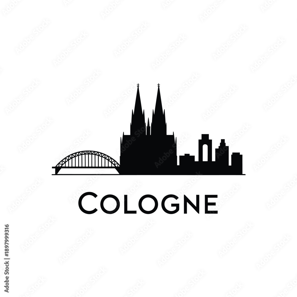 custom made wallpaper toronto digitalMinimalist silhouette of cologne germany featuring the cathedral and bridge