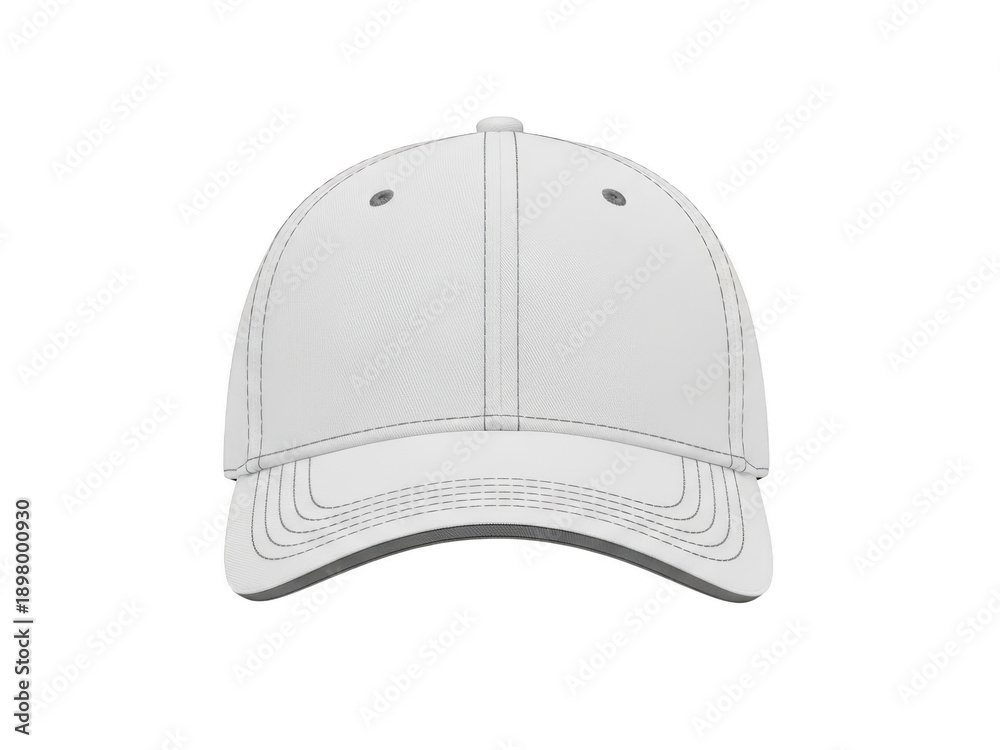 Fototapeta premium White baseball cap with stars isolated on transparent background