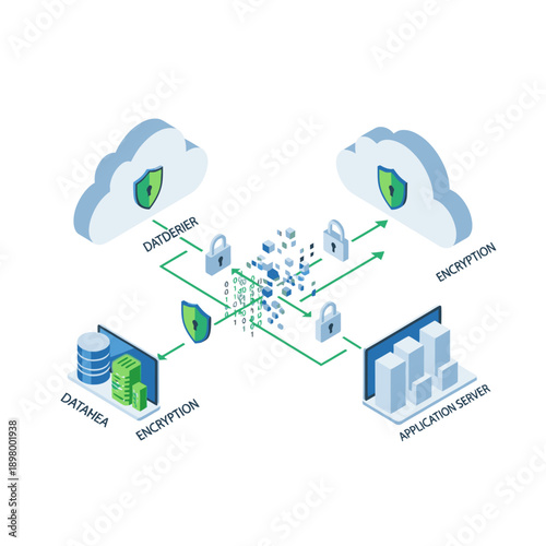 Data Security and Encryption Process Diagram.