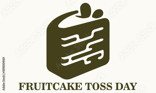 Fruitcake Toss Day Icon. Fruitcake Toss Day Vector Illustration, Fruitcake Toss Day Logo Art