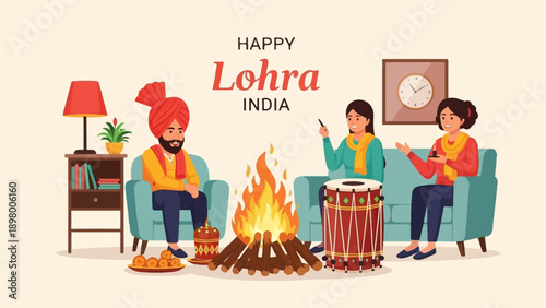 People gather around a bonfire for a festive celebration with music and sweets