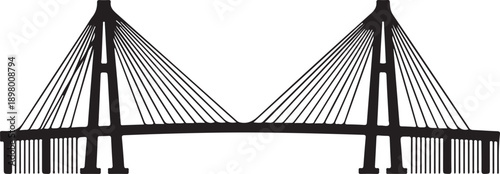 Bridge silhouette, side view.