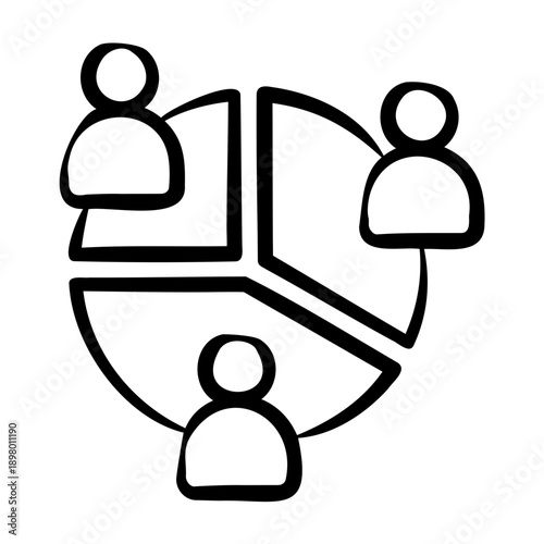Customer Segmentation Icon - Handdrawn