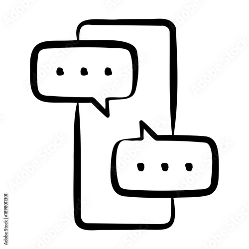 Text Messaging Icon - Handdrawn
