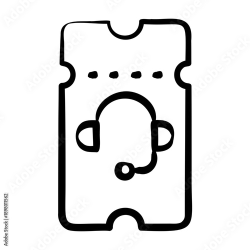 Support Ticket Icon - Handdrawn