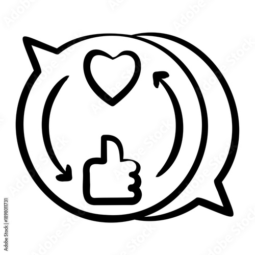 Social Media Sync Icon - Handdrawn