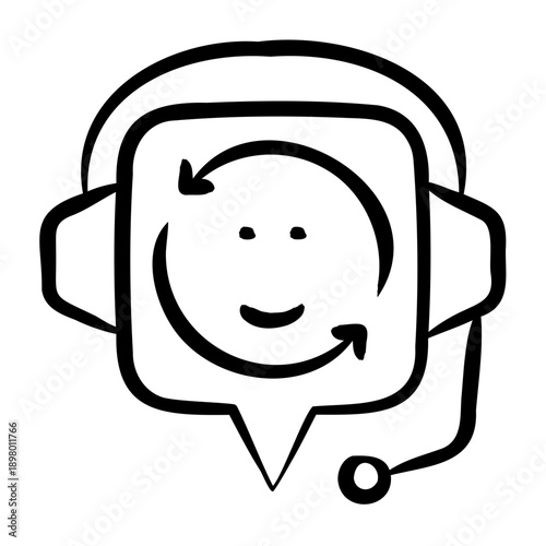 Chatbot Integration Icon - Handdrawn