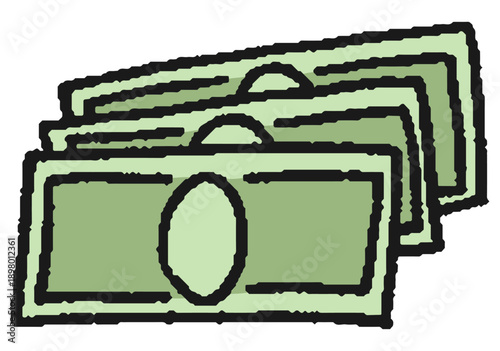 紙幣の手描きイラスト