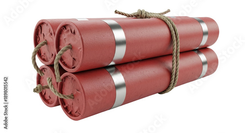 Photos Dynamite sticks PNG isolated on transparent background, explosive material with