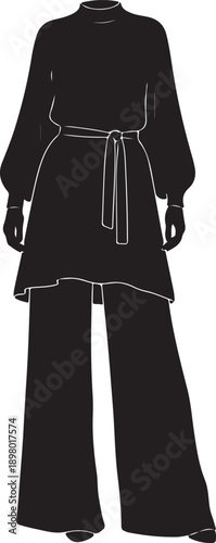  Loose-fit modest outfit silhouette.