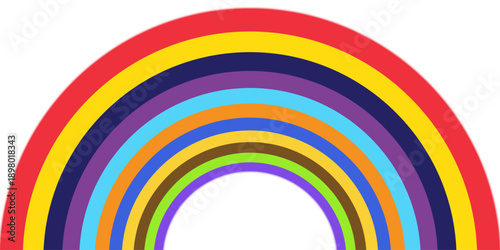Vibrant Multi-Colored Rainbow Arch Illustration on White Background for Children's Decor, Educational Posters, and Creative Pride Month Celebrations