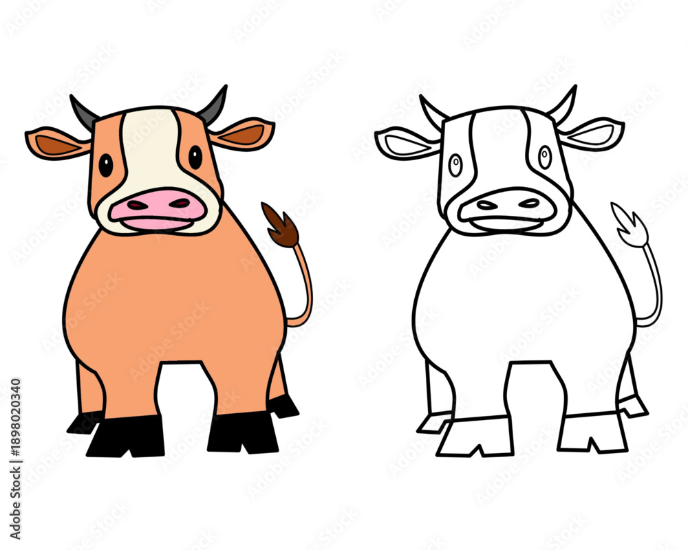 Fototapeta premium c for cow coloring page for kids.education preschool kids.cow vector doodle ..eps