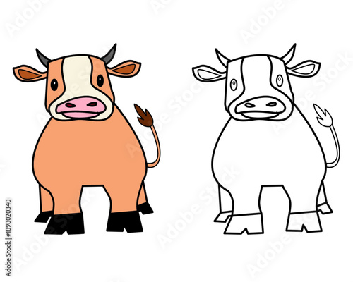 c for cow coloring page for kids.education preschool kids.cow vector doodle ..eps