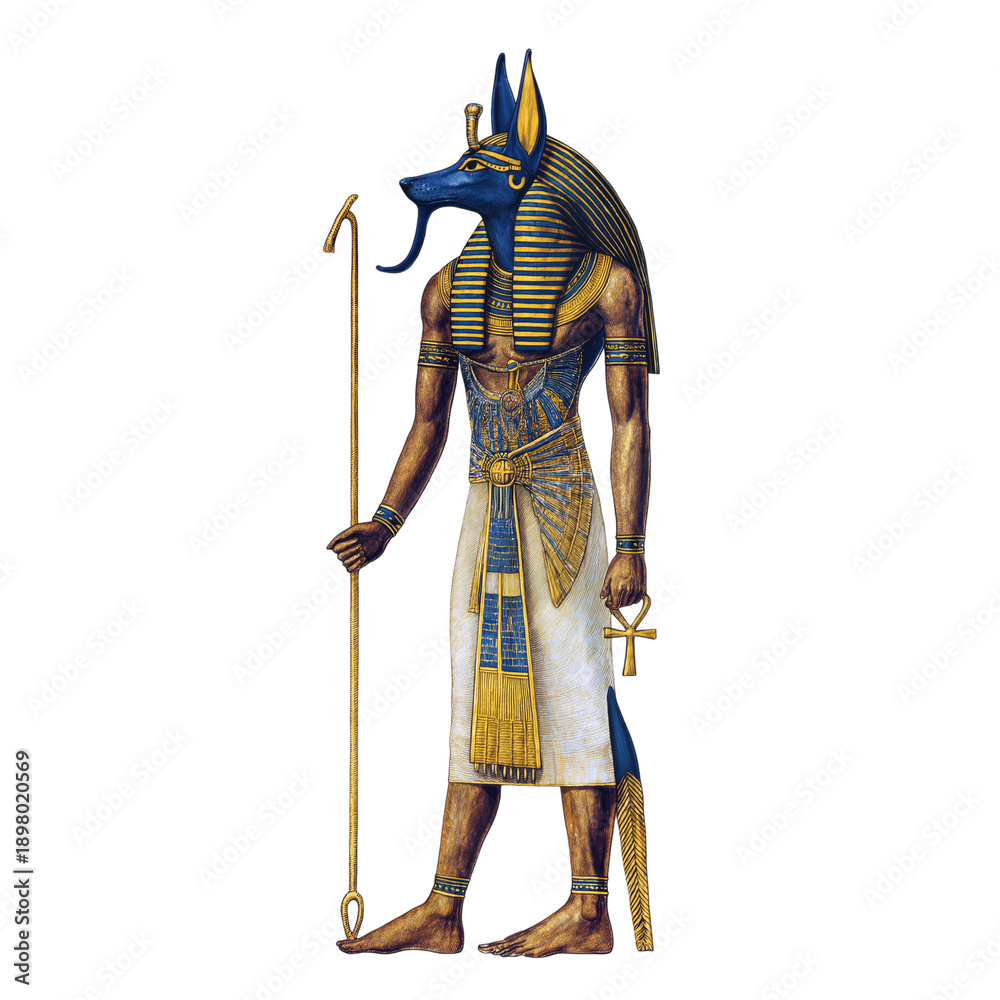 Obraz premium Ancient Egyptian God Anubis Illustration Artwork
