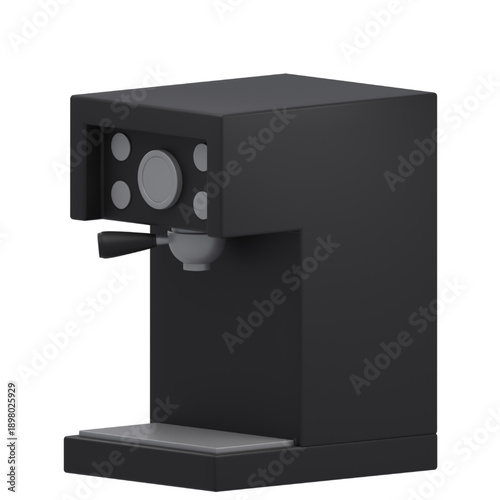 Modern black espresso machine with sleek design, perfect for home coffee brewing enthusiasts