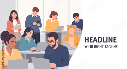 A calm and focused individual working on a laptop, ideal for illustrating productivity and concentration in professional settings.