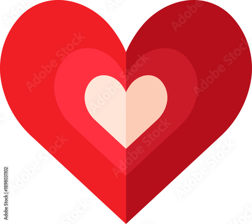 Origami, paper cut heart icon