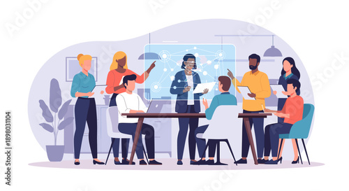 A serene minimalist illustration of a potted plant casting a soft shadow, perfect for home decor or design projects.