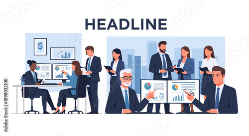 A focused professional working at their desk, ideal for business themes and corporate websites.