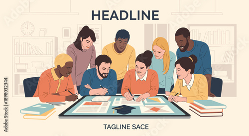 A serene illustration of an exhausted student resting their head on books, perfect for educational content or stress relief themes.