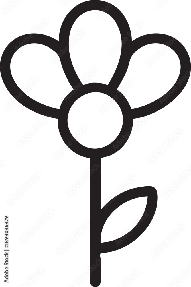 Obraz premium Spring Flower Icons. Spring bee flowers. Line icon set of spring