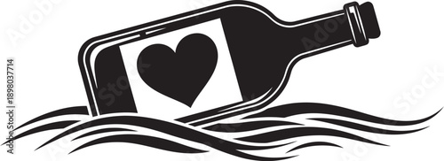 Couple ballroom dancing silhouette for Valentine's Day celebration with floating hearts.