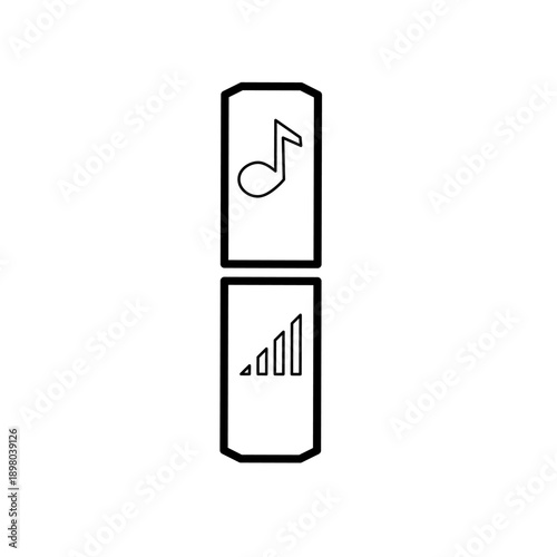 music and volume button icon. vector graphic illustration