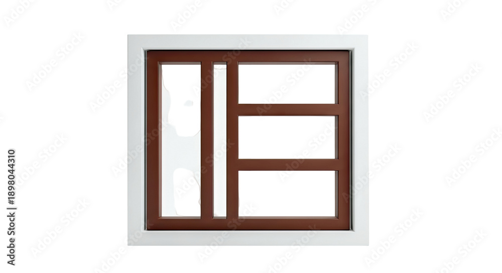 Obraz premium Modern Window Design with Wood Frame and Multiple Panes