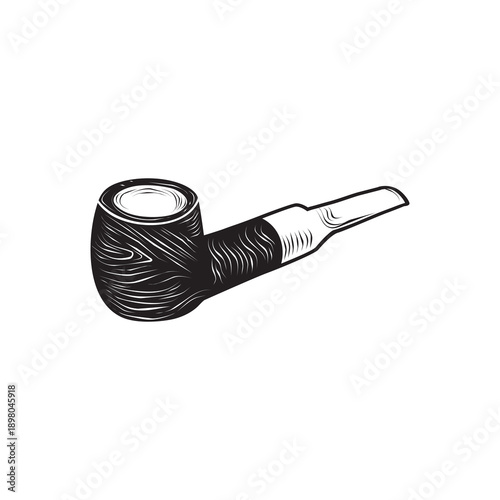 smoking pipe on white background