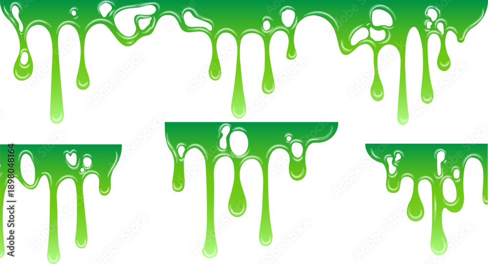 Naklejka premium Green goo dripping graphic elements