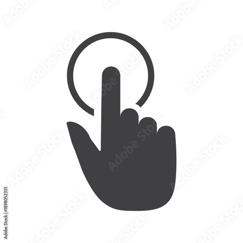 Touch pointer or click icon isolated flat style design.