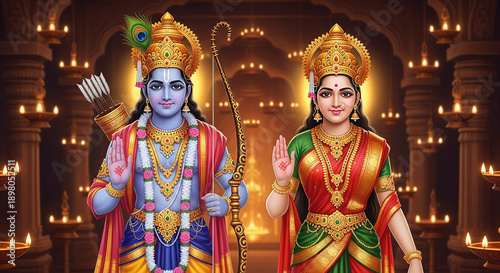 Lord rama and sita image hd wallpaper for ram navami festival hindu god and goddess pictures