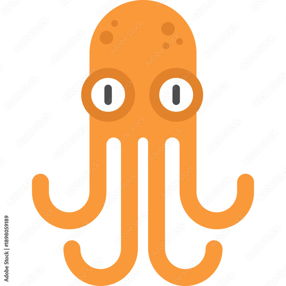 Fototapeta premium orange cartoon octopus character