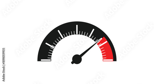 Simple gauge illustration showing a partial red fill and black needle