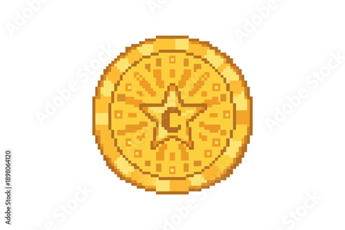  A gold coin. pixel art. 一枚の金貨. ピクセルアート
