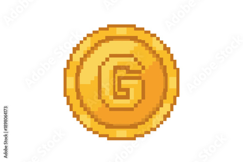  A gold coin. pixel art. 一枚の金貨. ピクセルアート