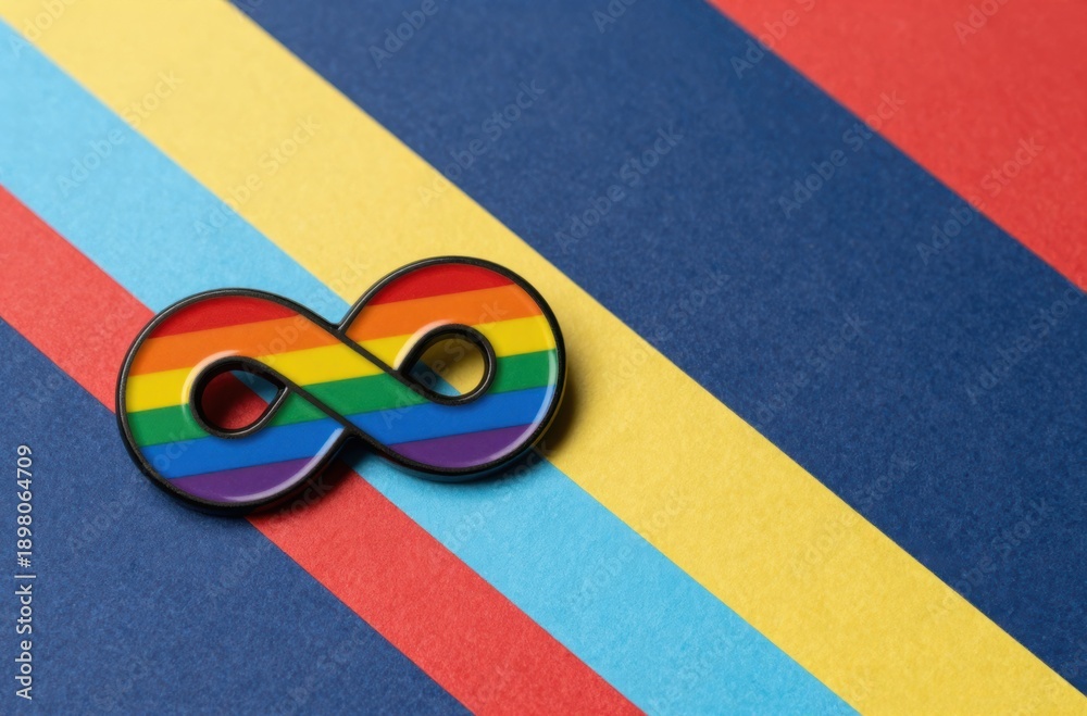 Obraz premium Infinity Symbol with Rainbow Colors Represents Diversity, Inclusion, and Endless Possibilities for Love and Pride