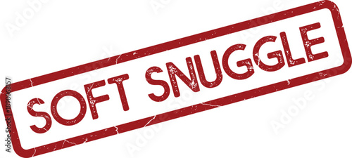 Soft Snuggle distressed rectangular rubber stamp conveying warmth comfort and tender feelings