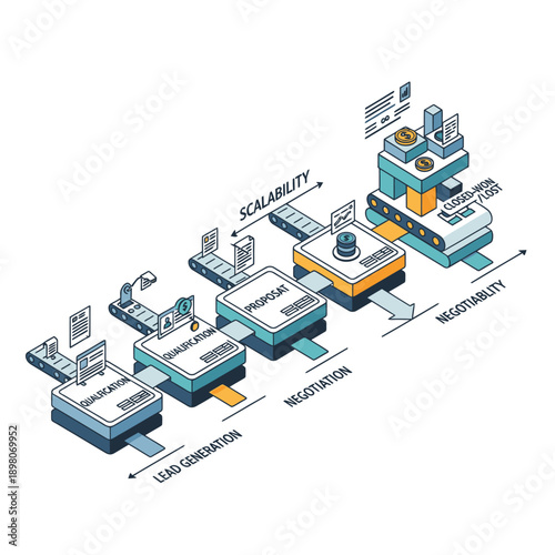 Infographic illustrating the process of scalability and maintainability in technology development.