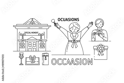 Celebration outline design: halls, gifts, and cherished moments for special events