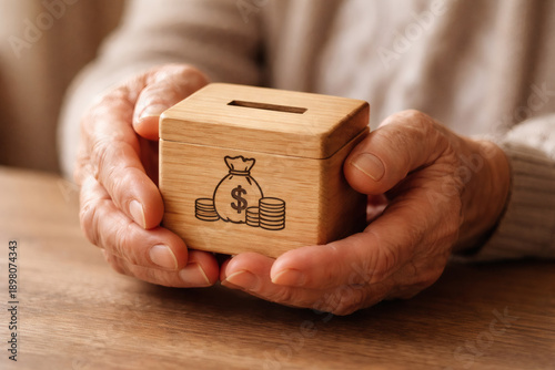Savings in Hand: An elderly...