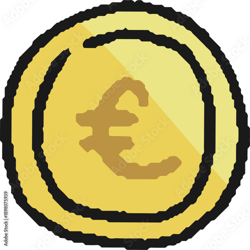ユーロ硬貨・コインの手描きイラスト