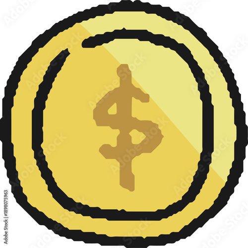 ドル硬貨・コインの手描きイラスト