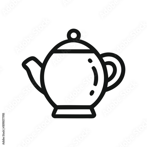 A classic teapot with a spout and handle for serving hot beverages.