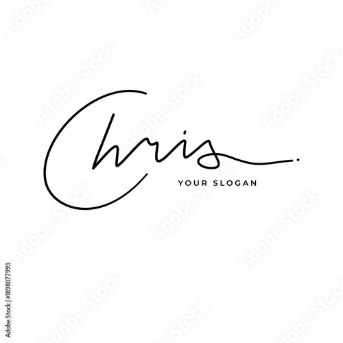 Chris name signature logo vector design
