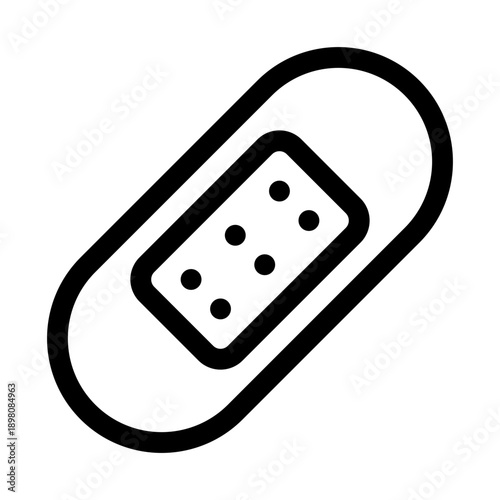 Minimalist Bandage Icon First Aid Medical Plaster Outline Vector